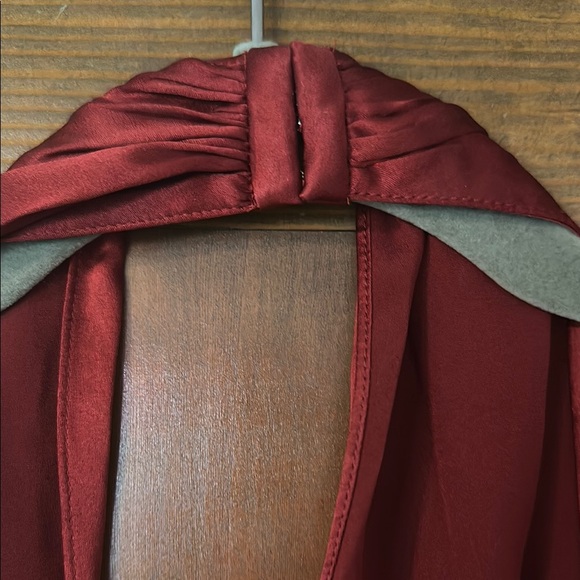Theory Rich Red Drape Halter Top - Picture 6 of 7